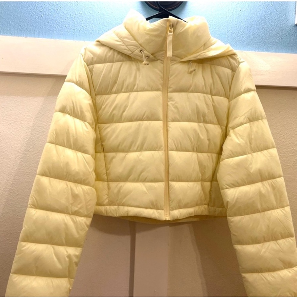 Zara Light Yellow Puffer Jacket